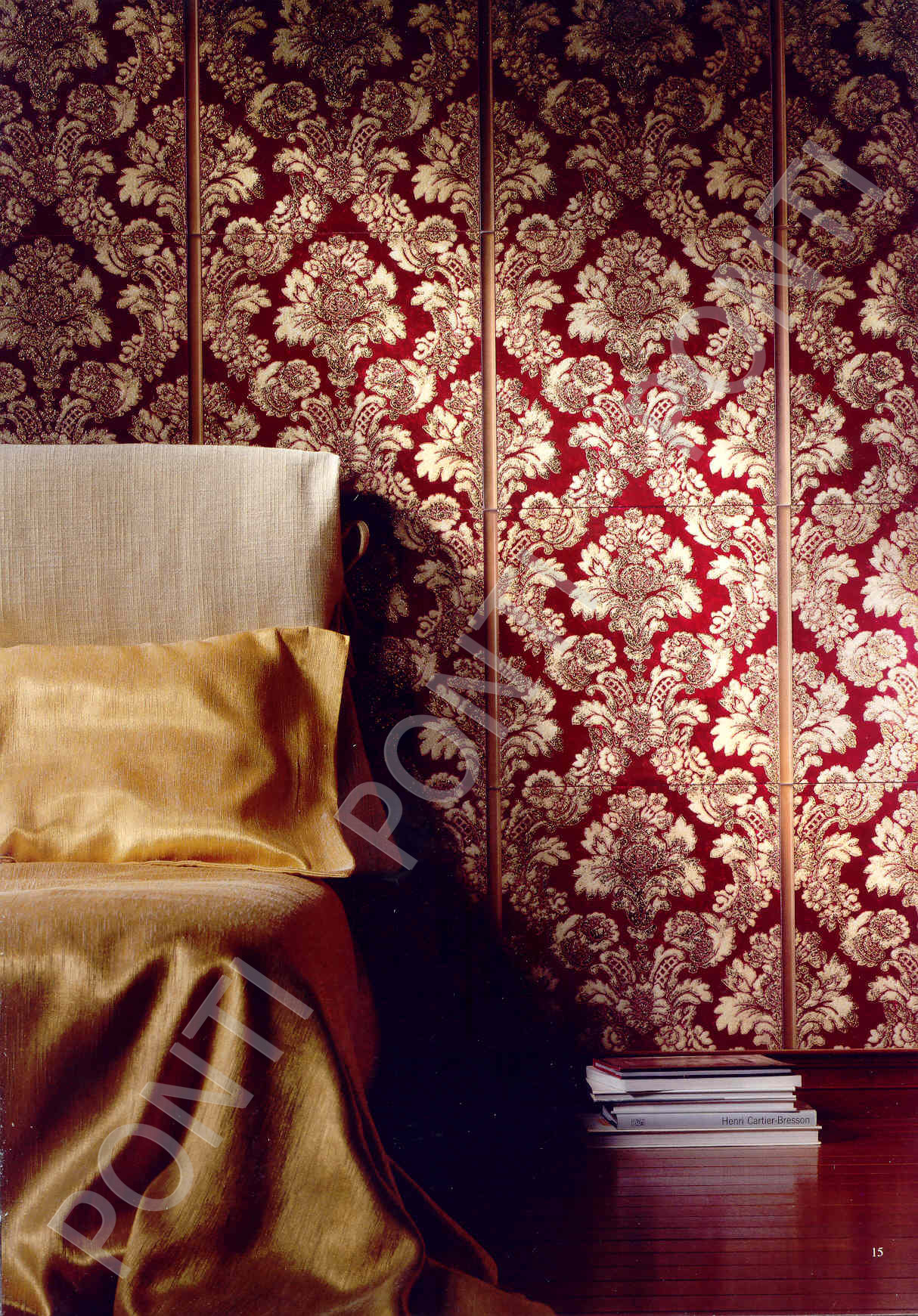 Wallpaper, Barocco Burgundy 
